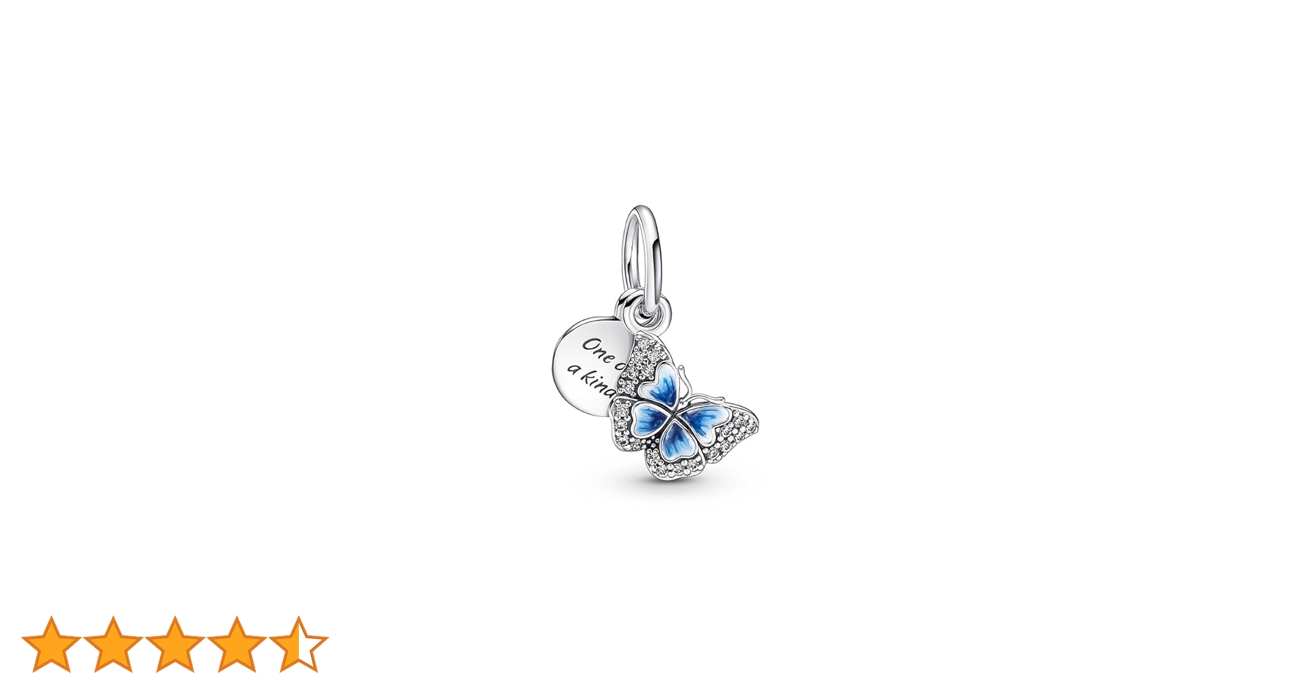 Amazon | パンドラブルーバタフライ&引用ダブルダングルチャーム